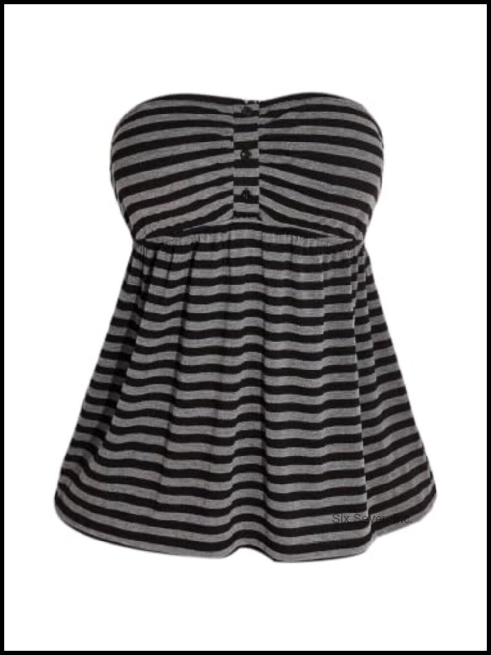 Plus Size Striped Strapless Bandeau Peplum Tube Top